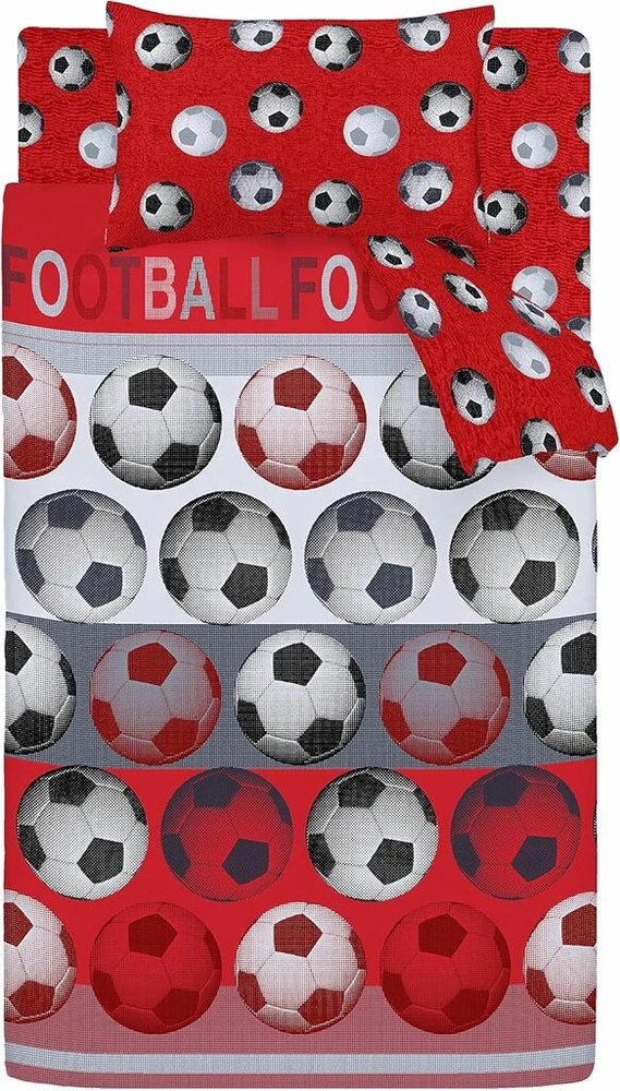 Patalynės komplektas Catherine Lansfield Football Raudona komplektas antklodei 160 x 200 + 50 x 80 cm