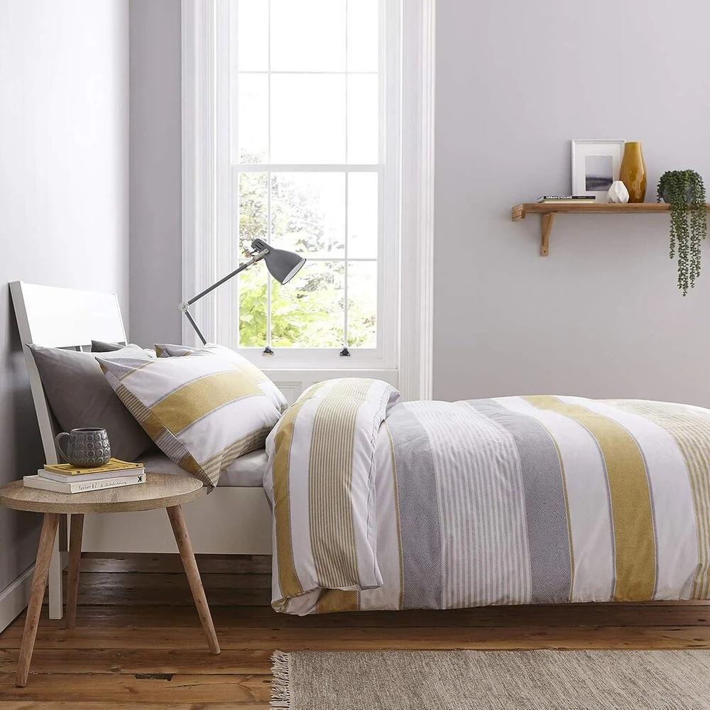 Patalynės komplektas Catherine Lansfield Newquay Stripe patalynės užvalkalų komplektas 135x200+80x80+ 1 pagalvės užvalkalas 80x80, baltas