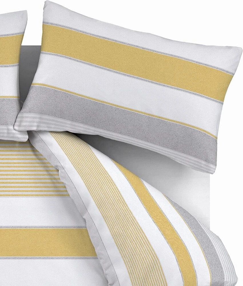 Patalynės komplektas Catherine Lansfield Newquay Stripe patalynės užvalkalų komplektas 135x200+80x80+ 1 pagalvės užvalkalas 80x80, baltas