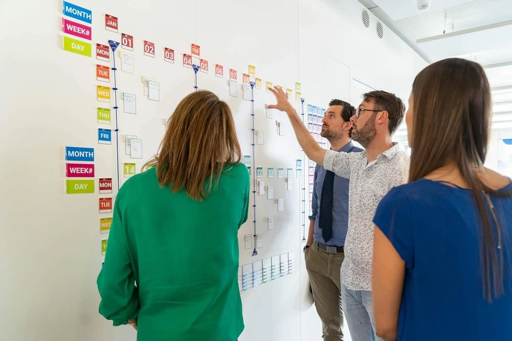Patboard scrum lenta ir Kanban lenta - magnetinės kortelės - portretas - 16 vnt. rinkinys - oranžinė