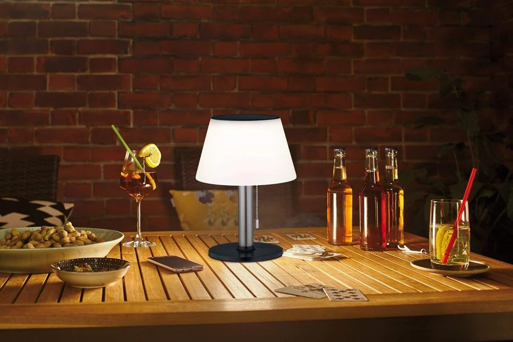 Paulmann 94267 Cordless Cupulino šviestuvas, apvalus lauko Led akumuliatorinis šviestuvas su 1 x 1.3 W reguliuojamu mobiliu šviestuvu, skaidrus, antracito spalvos akumuliatorinis šviestuvas, plastikas, belaidis, 3000 K, 1.3 W, Cupolino, 94267