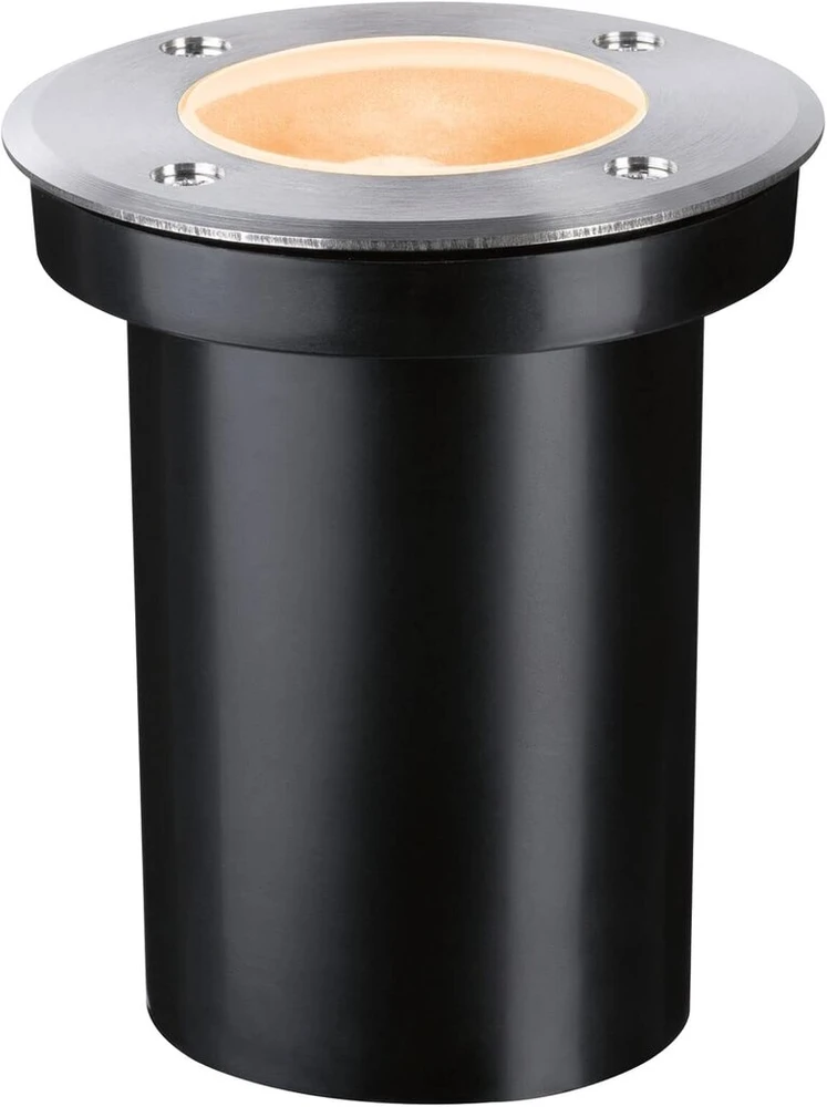 Paulmann 94732 led lauko šviestuvas įleidžiamas grindų šviestuvas auksinė šviesa atsparus vabzdžiams ip65 apvalus 110 mm 2200 k 4.3 w 320 lm 230 v nerūdijantis plienas plastikas gu10