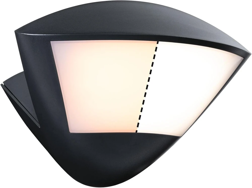 Paulmann 94864 led lauko sieninis šviestuvas zigbee 3.0 skyla su judesio davikliu, draugiškas vabzdžiams, ip44, 226 x 164 mm, reguliuojama šiluma, 10 w, 840 lm, 230 v, antracito spalvos aliuminis