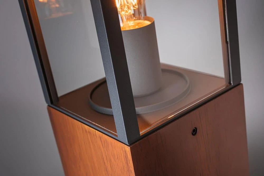 Paulmann Timba 94675 Led lauko šviestuvas, objektas Ip44 400 mm stulpelis be lemputės, kvadratinis, maks. 60 W, lauko, medinis, E27