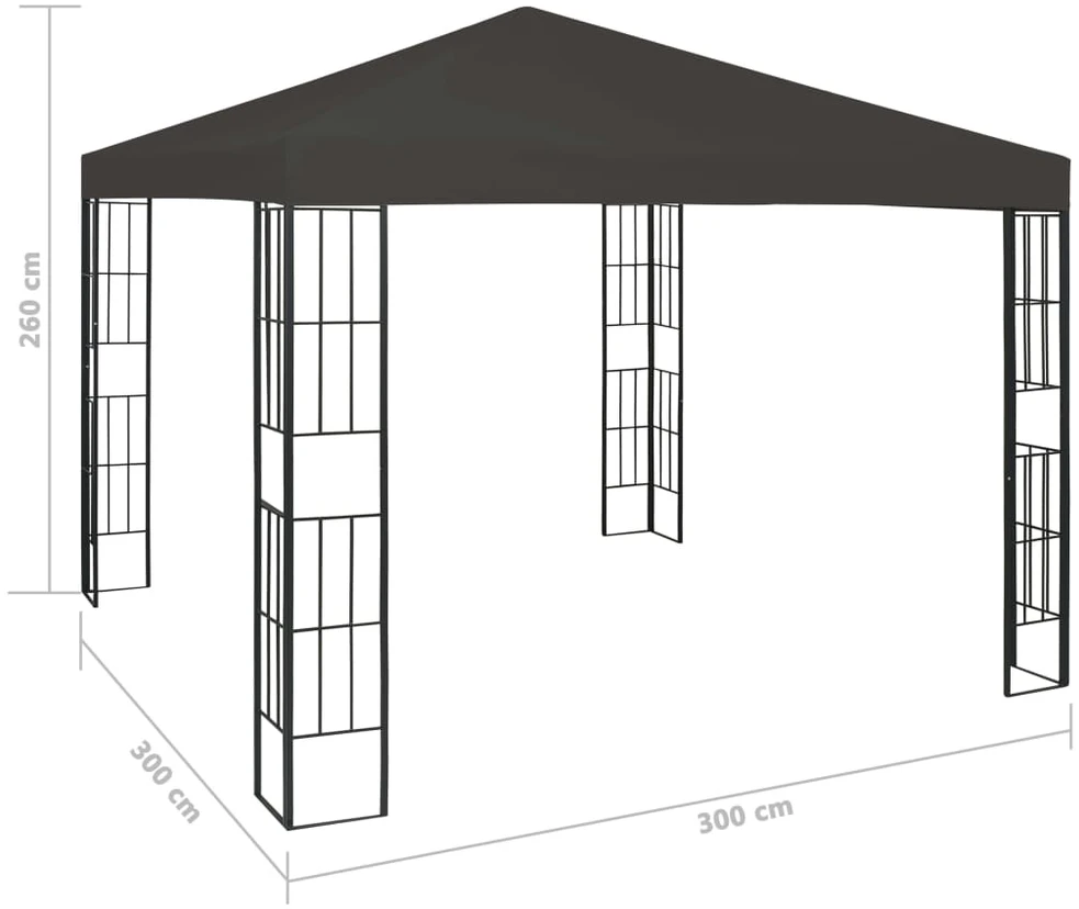 Pavėsinė, antracito spalvos, 3x3m