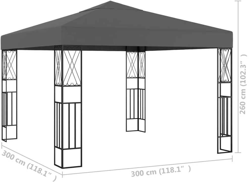 Pavėsinė, antracito spalvos, 3x3m audinys