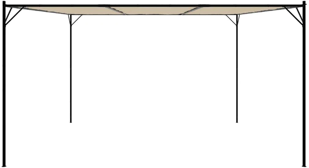 Pavėsinė, smėlio spalvos, 4x4m, audinys ir plienas, 180g/m²