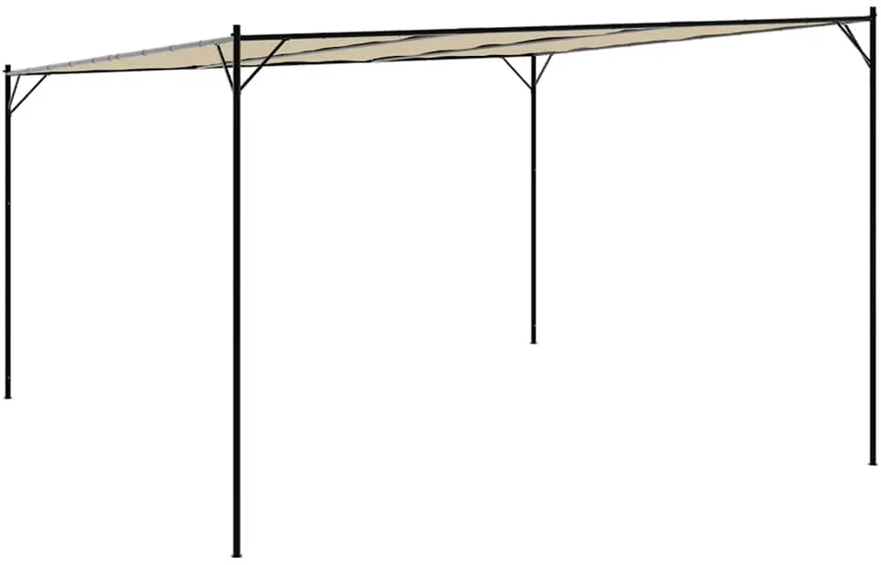 Pavėsinė, smėlio spalvos, 4x4m, audinys ir plienas, 180g/m²