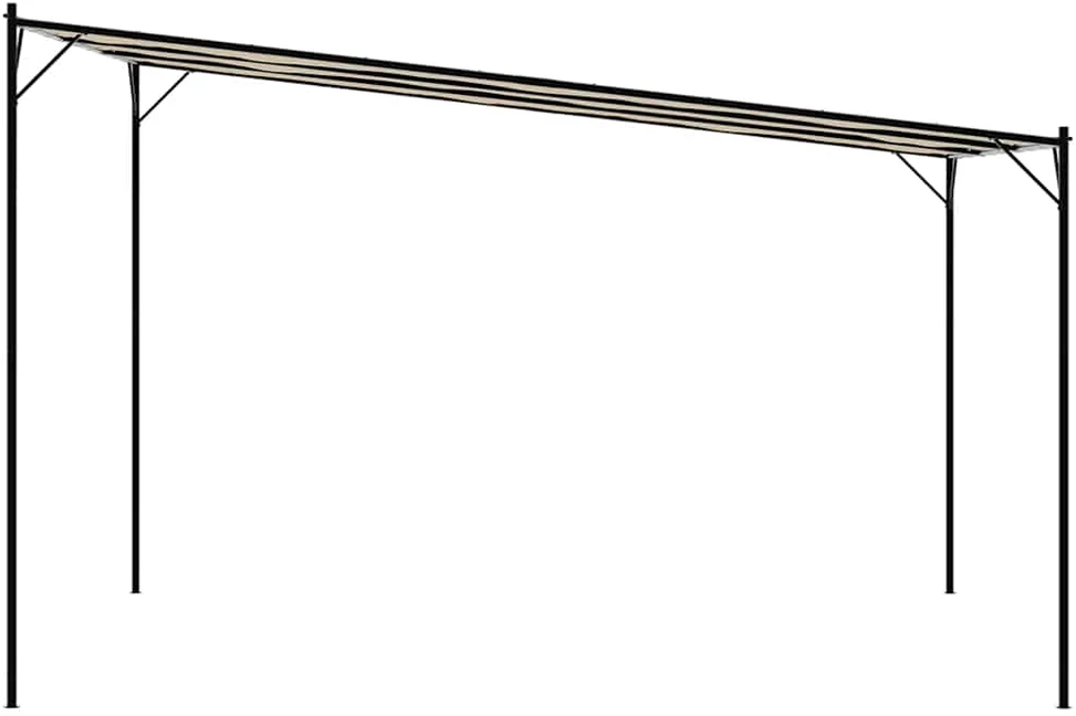 Pavėsinė, smėlio spalvos, 4x4m, audinys ir plienas, 180g/m²