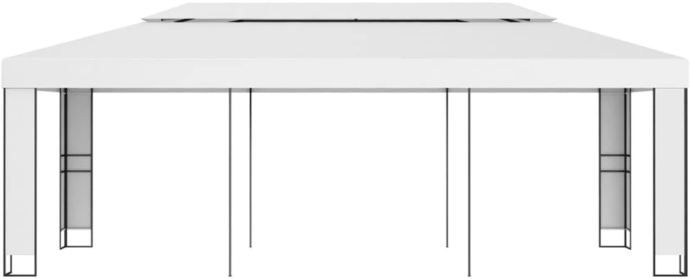 Pavėsinė su dvigubu stogu, baltos spalvos, 3x6m