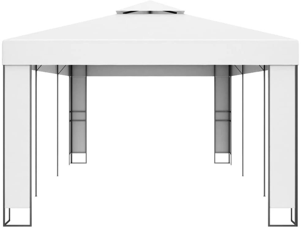Pavėsinė su dvigubu stogu, baltos spalvos, 3x6m