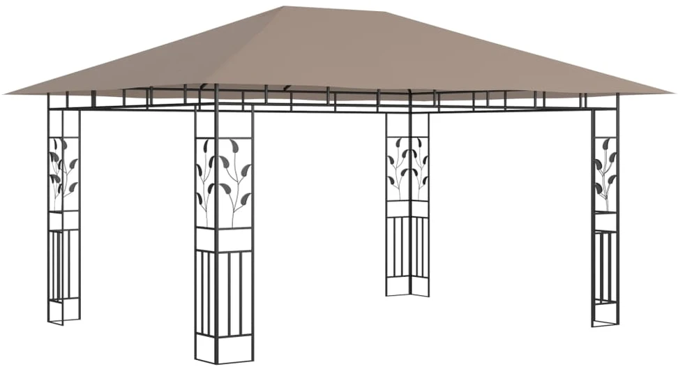 Pavėsinė su tinkleliu nuo uodų, taupe spalvos, 4x3x2,73m