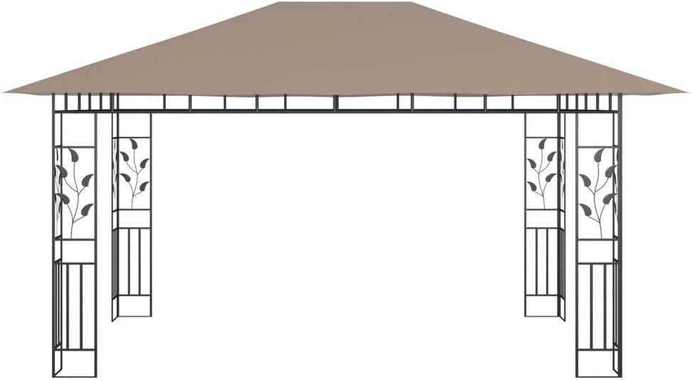Pavėsinė su tinkleliu nuo uodų, taupe spalvos, 4x3x2,73m