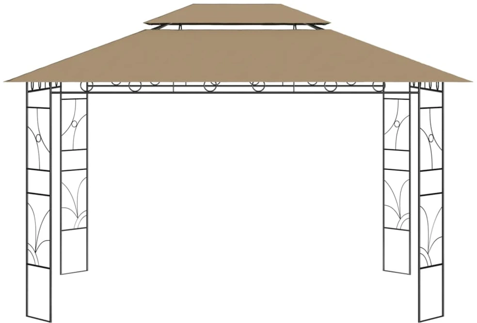 Pavėsinė, taupe spalvos, 4x3x2,7m, 160g/m²