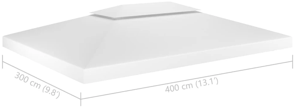 Pavėsinės uždangalas, 2 pakopų, baltas, 4x3m, 310 g/m²
