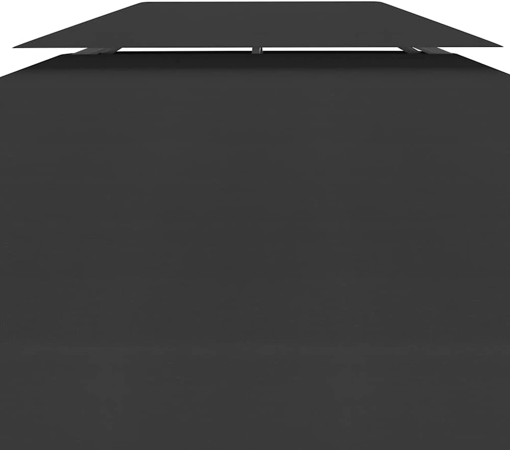 Pavėsinės uždangalas, 2 pakopų, juodas, 4x3m, 310 g/m²