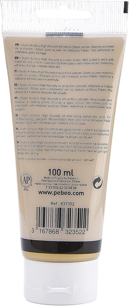 Pebeo Studio akriliniai dažai, 100 ml, iridescentinis auksas