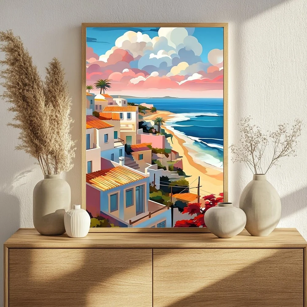 Peizažas suaugusiems, tapyba pagal skaičius, paveikslai pagal skaičius namų dekorui, 40x50cm