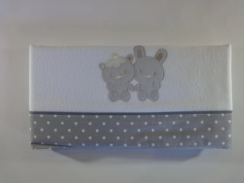 Pekitas Bebe 3 dalių patalynės komplektas 60 x 120 cm 100% medvilnės flanelė pilka