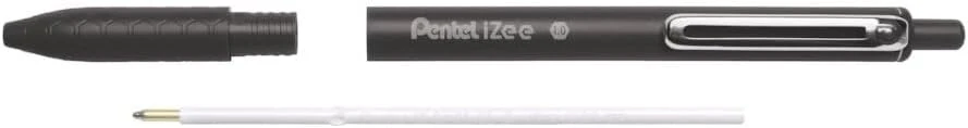 Pentel Bx470-a Izee automatinis tušinukas su metaliniu spaustuku, 0.5 mm linija, juodas, papildymas Bx470-a [12 vnt. pakuotė]