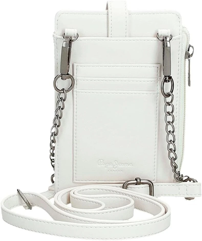 Pepe Jeans Oana piniginė su kortelių dėklu, balta, crossbody telefono rankinė