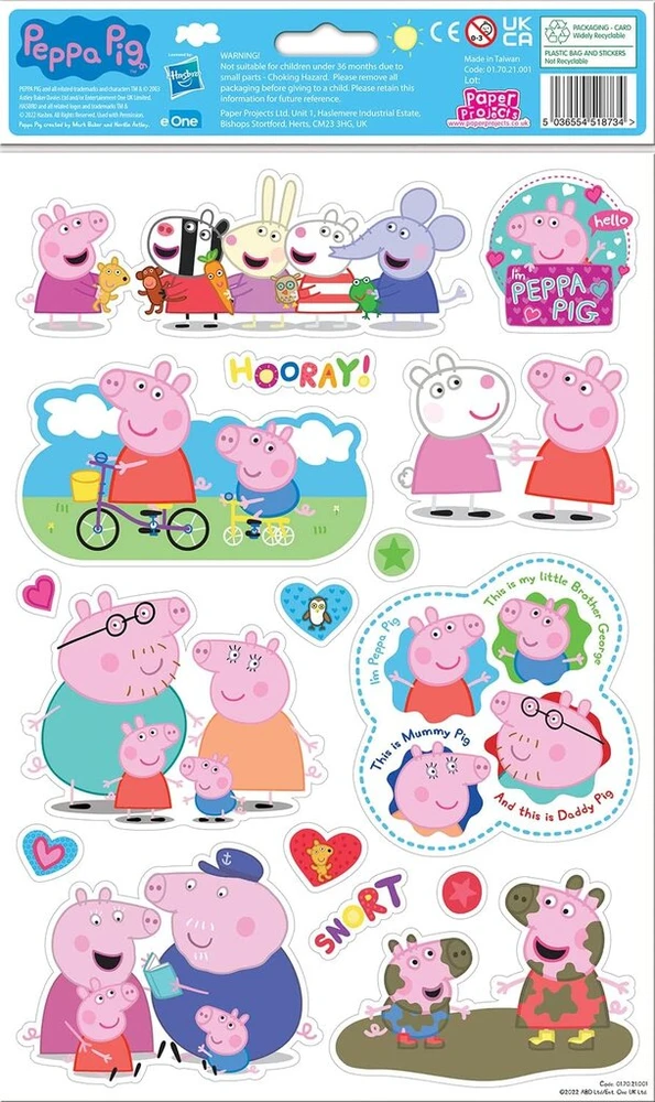 Peppa Pig Lipdukai Vaikams - Aukštos Kokybės Vinilo Decal