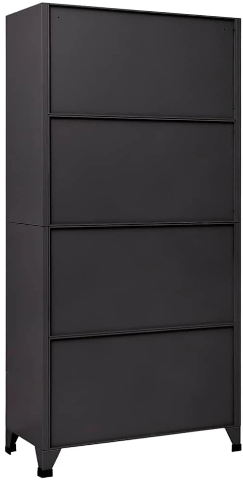 Persirengimo spintelė, antracito/raudona, 90x45x180cm, plienas