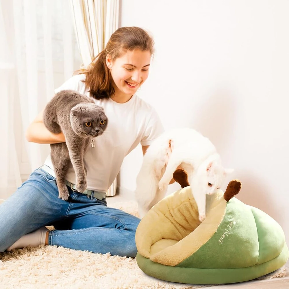 Petcute šuns lova mažiems šunims, pliušinis šuns pagalvėlė, naminių gyvūnėlių miegmaišis katėms, šuniukams, skalbiamas šuns urvas, kačių urvas su neslystančiu pagrindu, minkšta katės lova, pastorintas kačių namelis namams