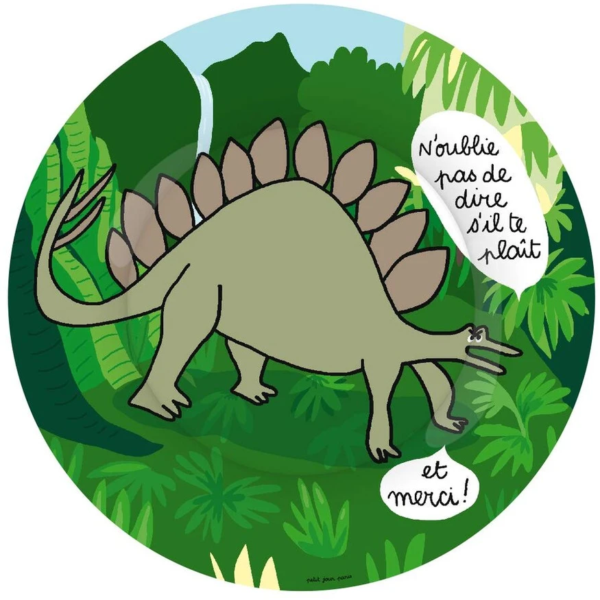 Petit Jour Paris - desertinė lėkštė Dinosaur Stegosaurus - puikiai tinka desertui!