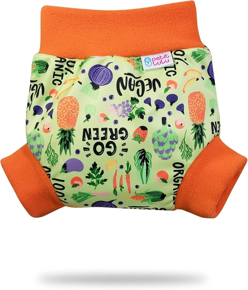 Petit Lulu kelnaitės-užmaunamos Pul kelnės L dydis (9-13 kg) neperšlampamos užmaunamos kelnės sauskelnėms medžiaginėms sauskelnėms, pagamintos Es („go Žalias“)