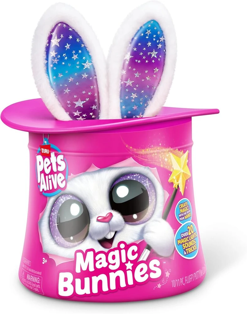 Pets Alive Magic Bunnies by Zuru interaktyvus pliušinis žaislas su staigmena (baltas triušis)