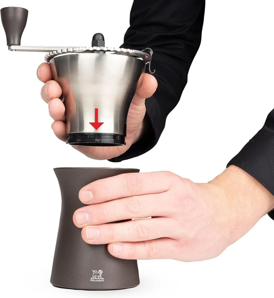 Kavamalė Peugeot Kronos 35853 rankinis kavos malūnėlis su reguliuojamu malimo aukščiu, 19 cm, plieno, rudas