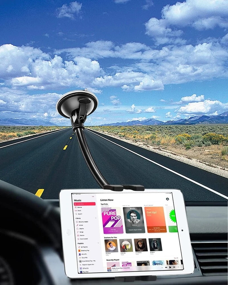 Phichy automobilinis/sunkvežimio planšetinio kompiuterio laikiklis 4.7-13 colių ipad, lankstus ilgas laikiklis su siurbtuku planšetiniams kompiuteriams ipad pro/air/mini, galaxy tab, fire hd, iphone