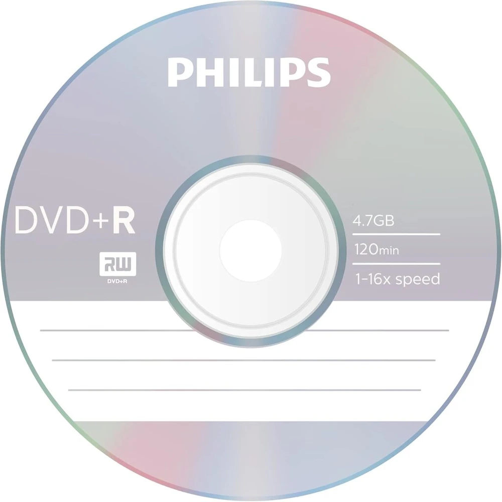 Philips Dvd-r didelės spartos diskai (4.7 Gb / 120 minučių vaizdo įrašo, 1-16x greitis, 25 vnt. dėžutė)