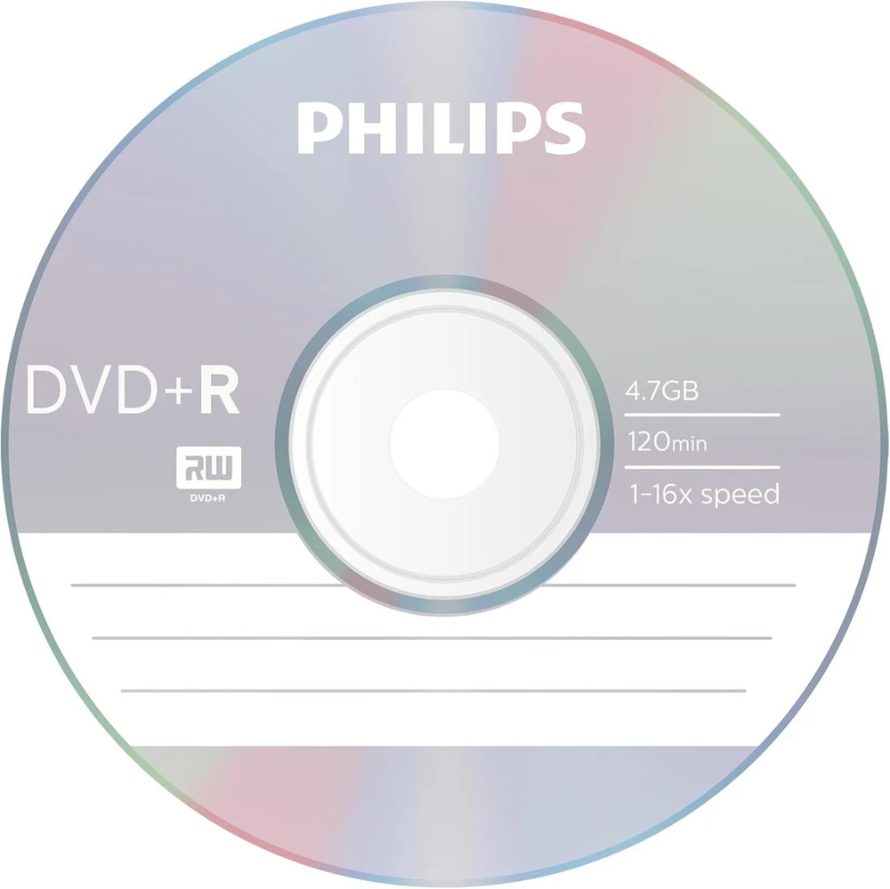 Philips dvd+r high-speed blanks (4.7 gb / 120 minučių video, 1-16x greitis, 25 spindle)