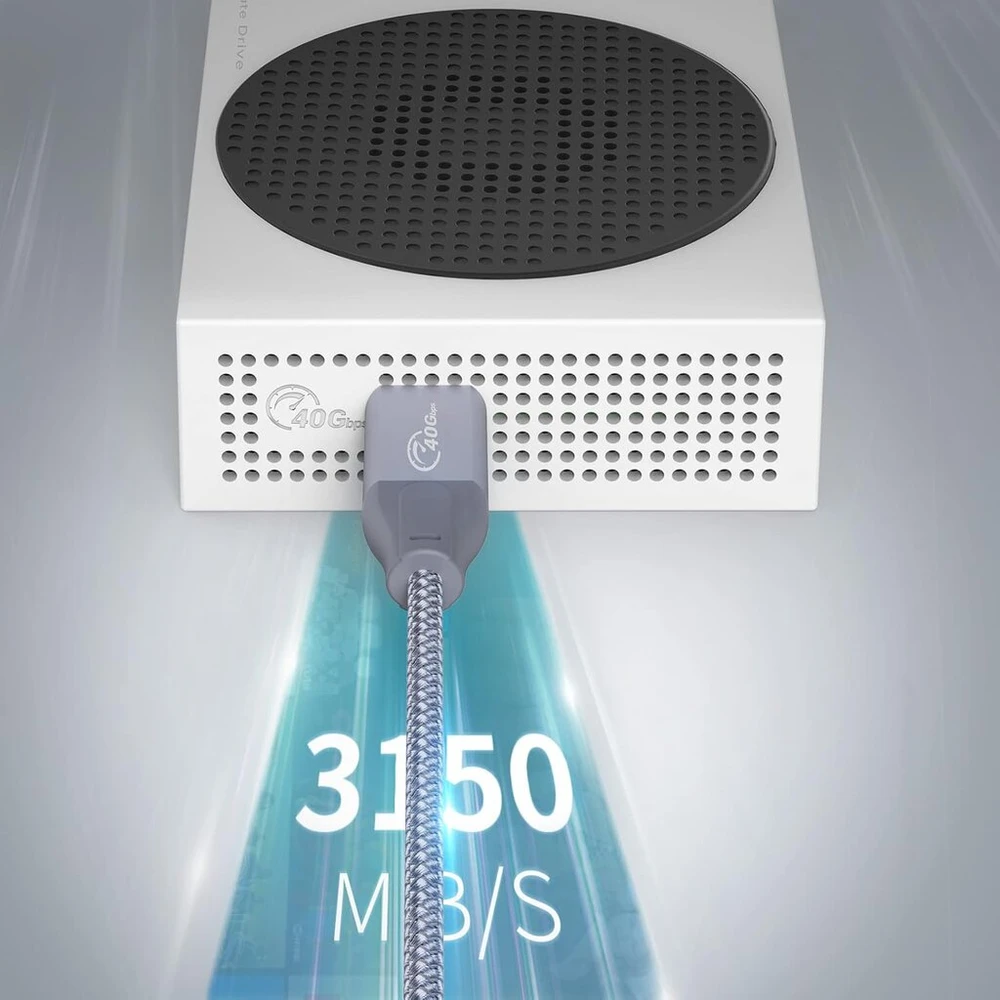 Kietasis diskas Phixero 40 gbps išorinis nešiojamas ssd, usb 4.0 išorinis ssd iki 3150 mb/s, nešiojamas išorinis solid state drive, patikima duomenų saugykla fotografams, vaizdo įrašų redaktoriams ir profesionalams, 512 gb, baltas