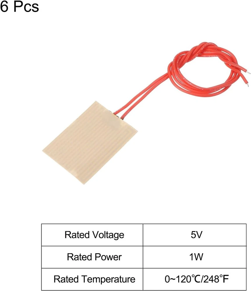 Pi Šildymo Plėvelė 5v 1w Lipni 40x30mm, 6 vnt.