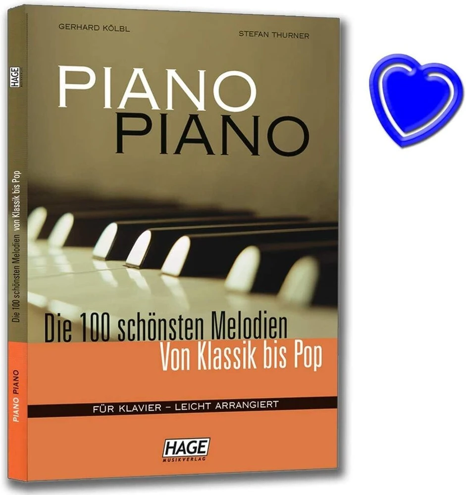 Piano Piano 1 – 100 gražiausių melodijų nuo klasikos iki pop muzikos fortepijonui – žaidimas bet kokiam fortepijonui, organizuota mokykla – lengvas – su širdimi, spalvota nata