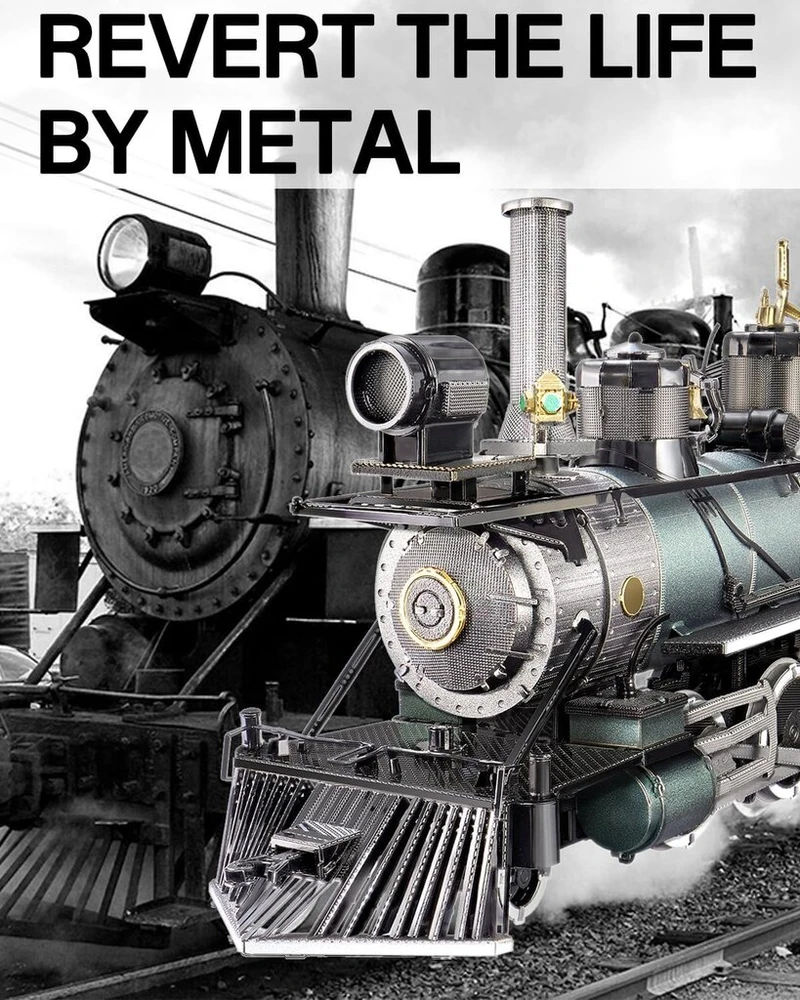 Piececool Metalo Dėlionė Garinis Traukinys 3d Modelis 282 Detalės