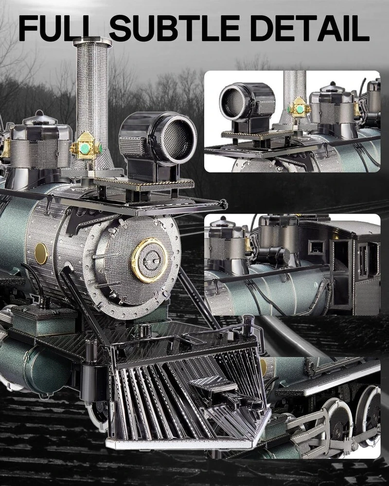 Piececool Metalo Dėlionė Garinis Traukinys 3d Modelis 282 Detalės