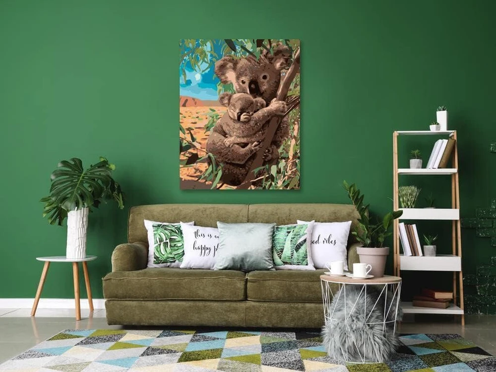 Piešimas pagal skaičius - Koala lokiai 40 x 50 cm be porėmio