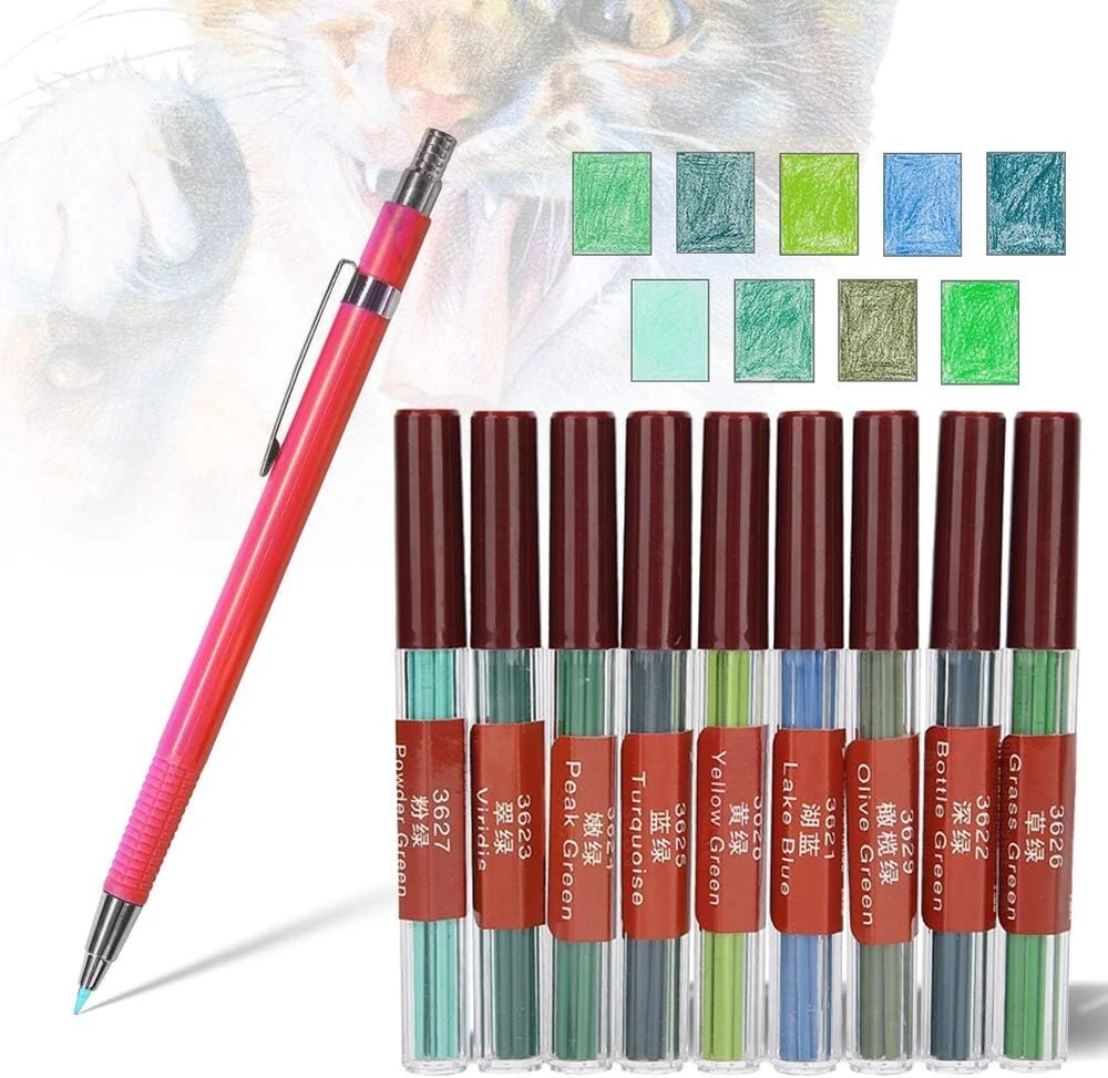 Pieštuko šerdelės 2.0 mm, 9 spalvos, 72 vnt.