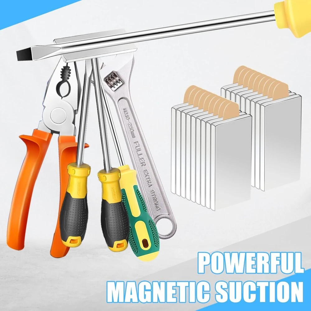 Pilikoll 20 vnt. 30 x 10 x 3 mm lipnių magnetų rinkinys, neodimio magnetai, ypač stiprios lipnios plokščios magnetinės plokštelės, neodimio magnetai skirti lentoms, šaldytuvams, nuotraukoms, rankdarbiams