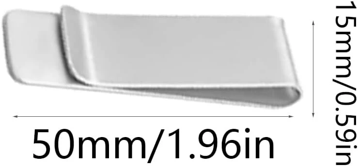 Pinigų segtukas, 2 vnt. nerūdijančio plieno pinigų segtukas, metaliniai pinigų segtukai, sidabrinis pinigų segtukas, skirtas grynaisiais pinigais, sąskaitoms faktūroms, vizitinėms kortelėms, kreditinėms kortelėms, sidabrinis, ne