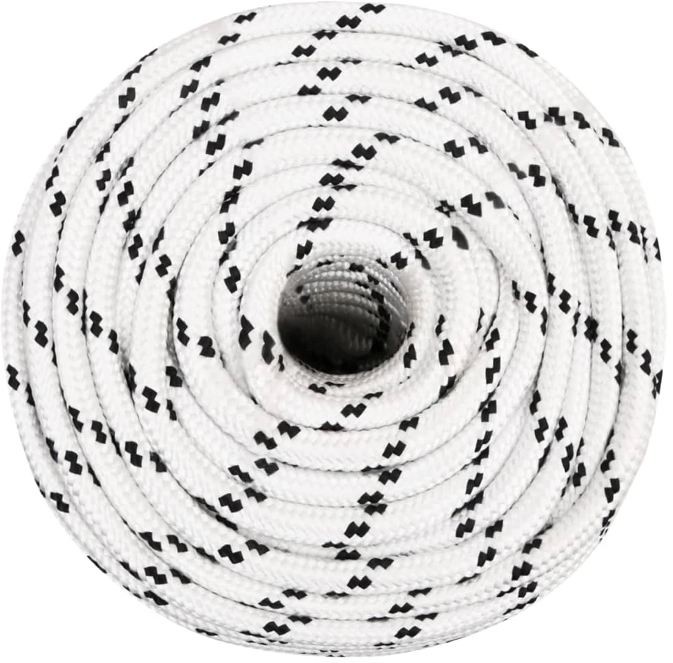 Pinta valties virvė, baltos spalvos, 12mmx25m, poliesteris
