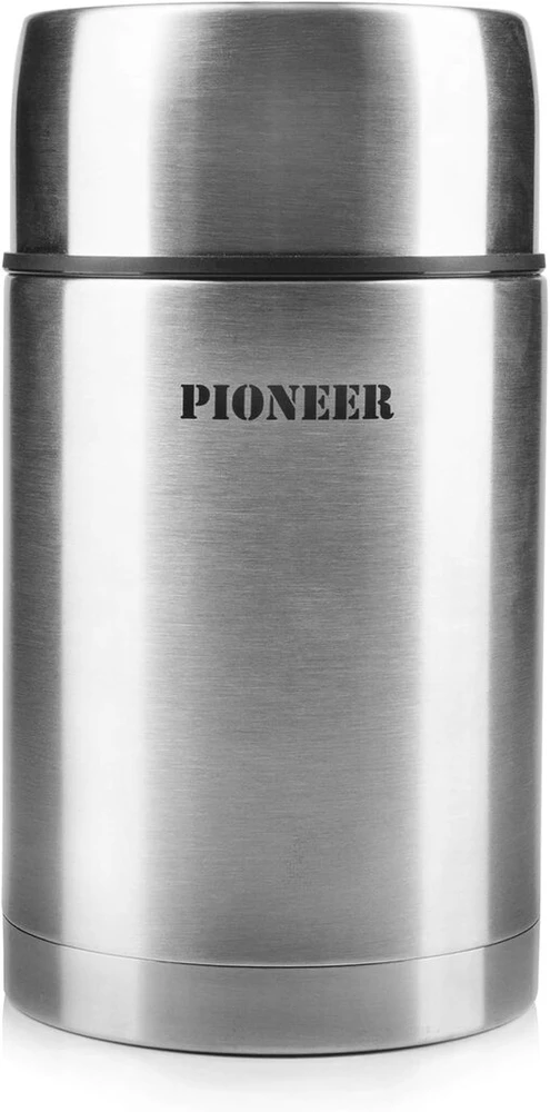 Pioneer vakuuminis, nepralaidus sriubos/maisto termosas, 8 val. karštas, 24 val. šaltas, nerūdijantis plienas, 1000 ml