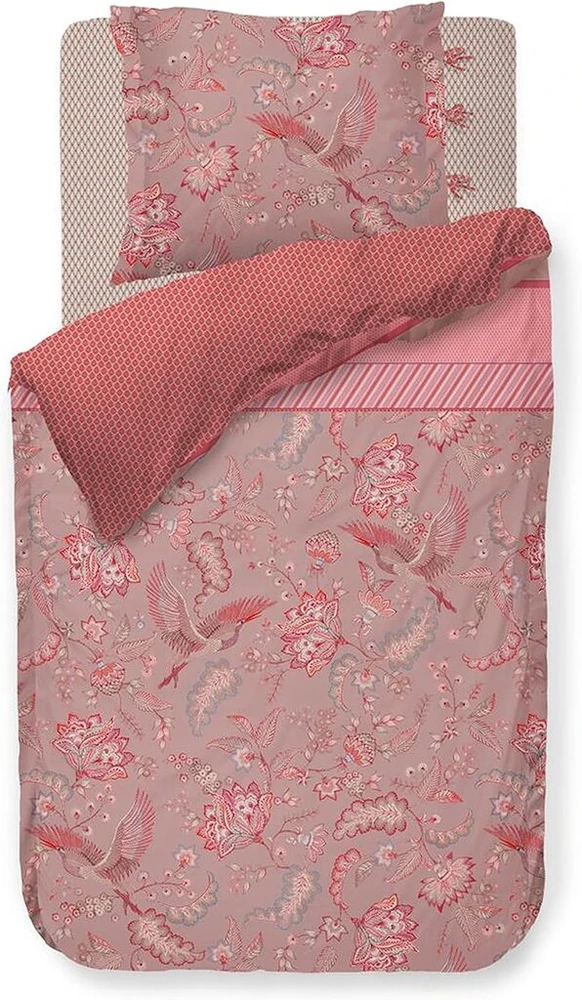 Pip Studio Royal Birds patalynės komplektas khaki 1 antklodės užvalkalas 155 x 220 cm + 1 pagalvės užvalkalas 80 x 80 cm