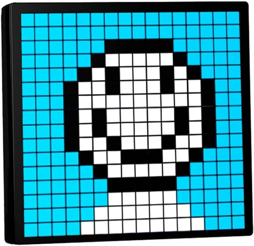 Pixel art skaitmeninis nuotraukų rėmelis, programuojamas rgb led skydelis, išmanusis laikrodis su socialinių tinklų pranešimais, namų dekoracija, kalendoriaus laikrodis, žaidimų įrenginys, juodas