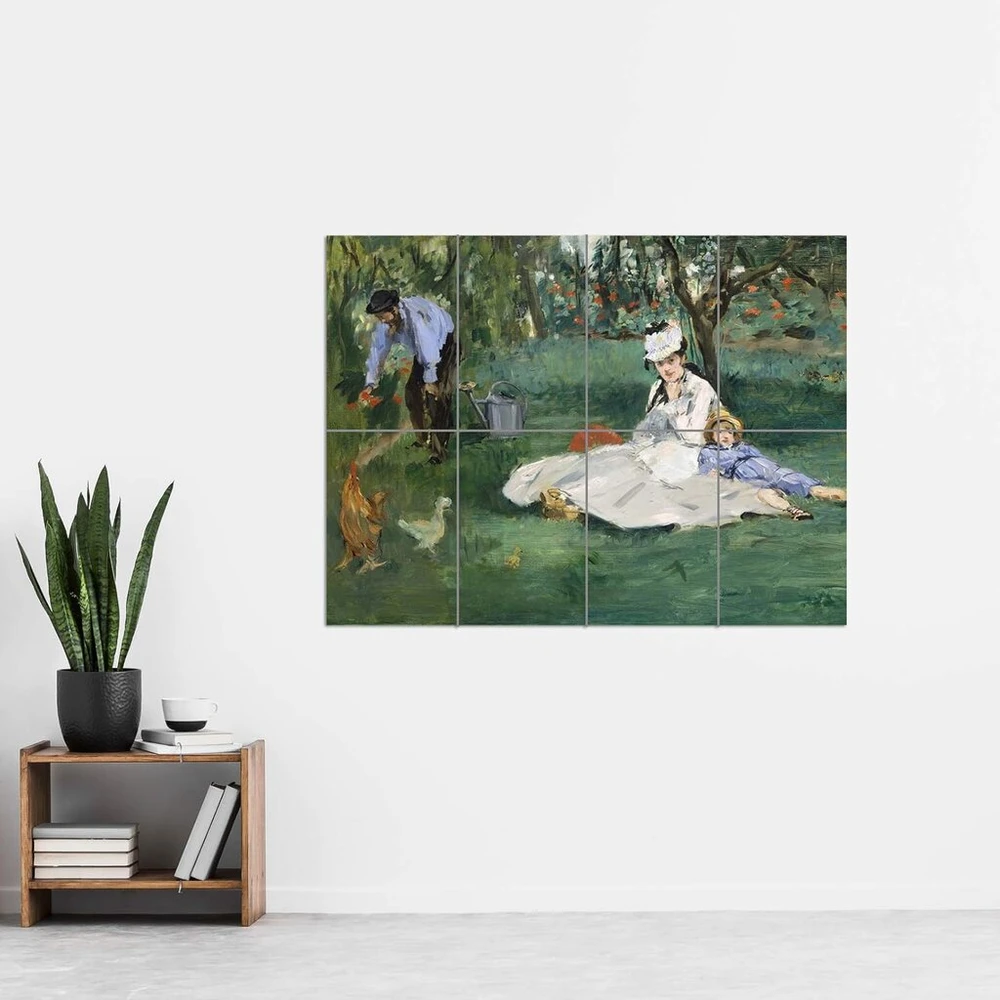 Plakatas Artery8 Manet Monet Šeima jos sode Aržantėjuje didelis kelių dalių spaudinys