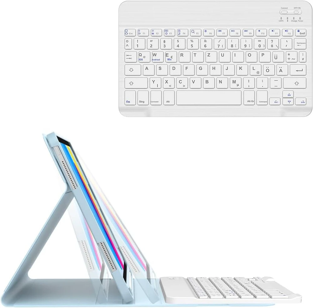 Planšetinio kompiuterio dėklas su klaviatūra Ipad 10/11 kartai, 10.9/11 colių, mėlynas